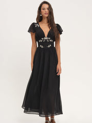 Women Emmie Chiffon Maxi Dress - Black