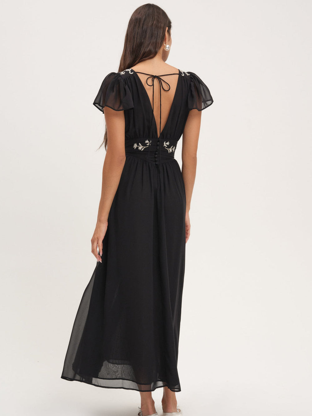 Women Emmie Chiffon Maxi Dress - Black