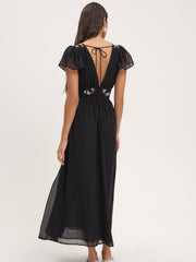 Women Emmie Chiffon Maxi Dress - Black