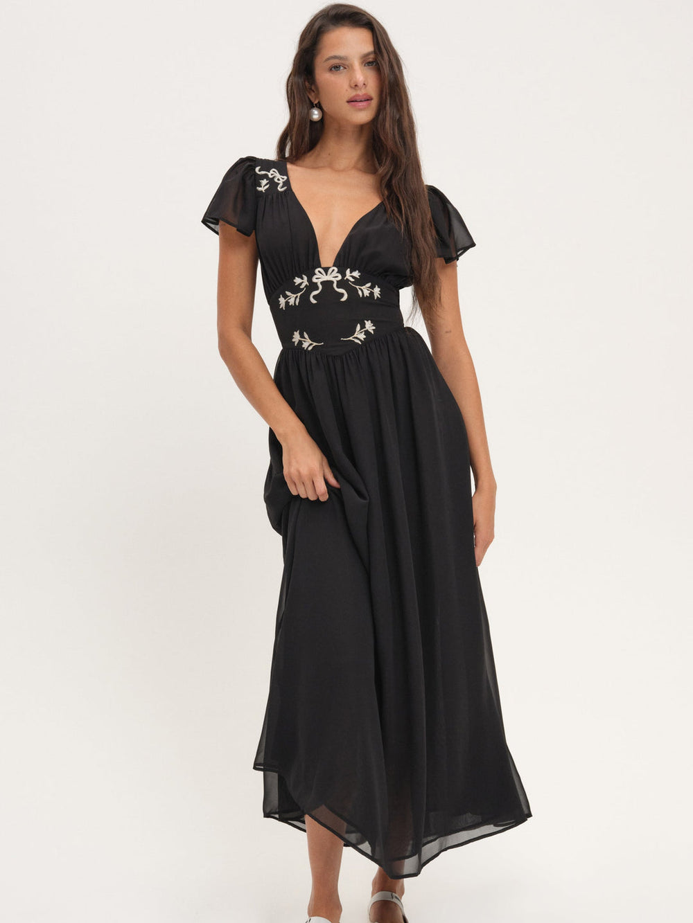 Women Emmie Chiffon Maxi Dress - Black