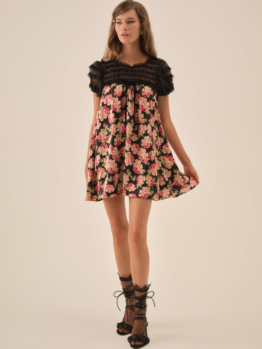Women Belmond Floral Mini Dress - Black