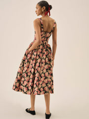Women Belmond Floral Midi Dress - Black