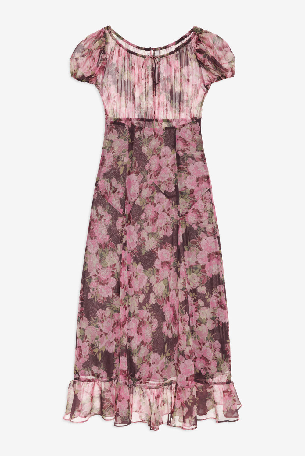 Women Adeline Floral Midi Dress - Brown