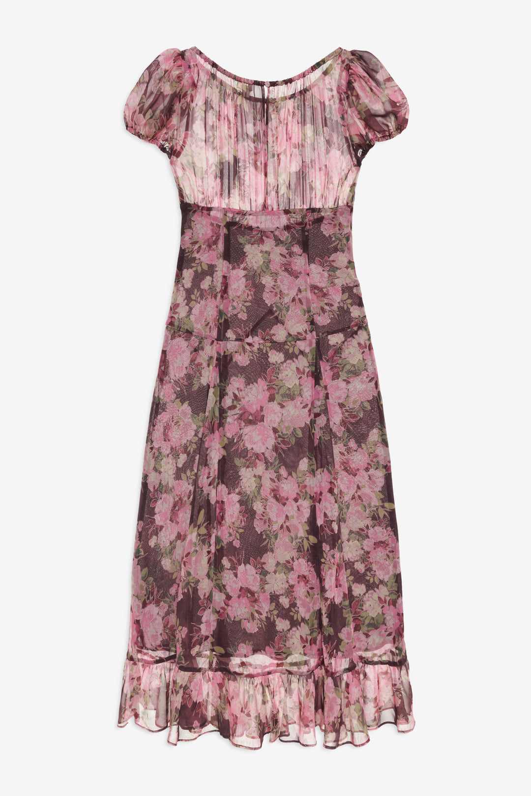 Women Adeline Floral Midi Dress - Brown