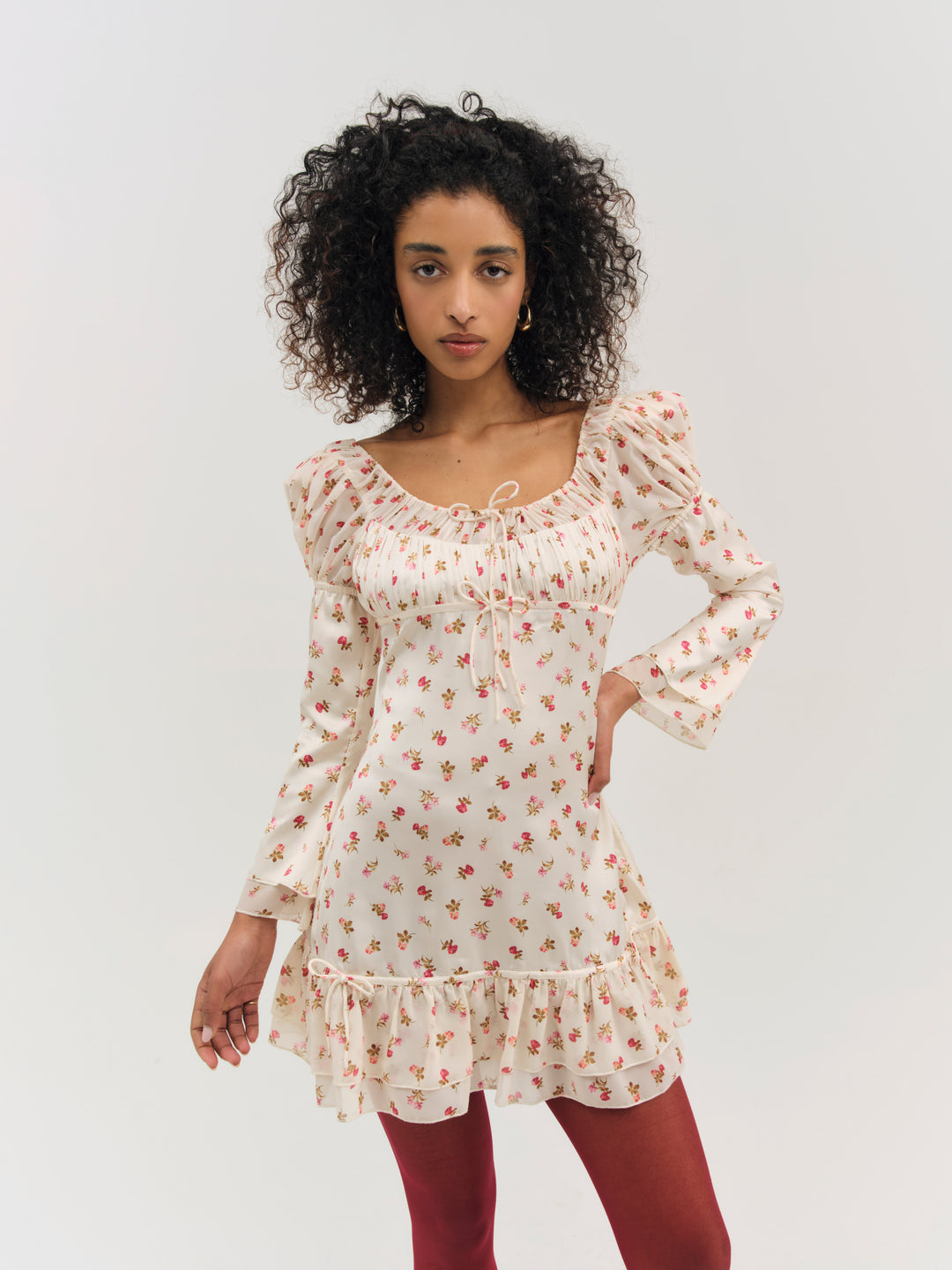 Women Adahlia Floral Mini Dress - Cream