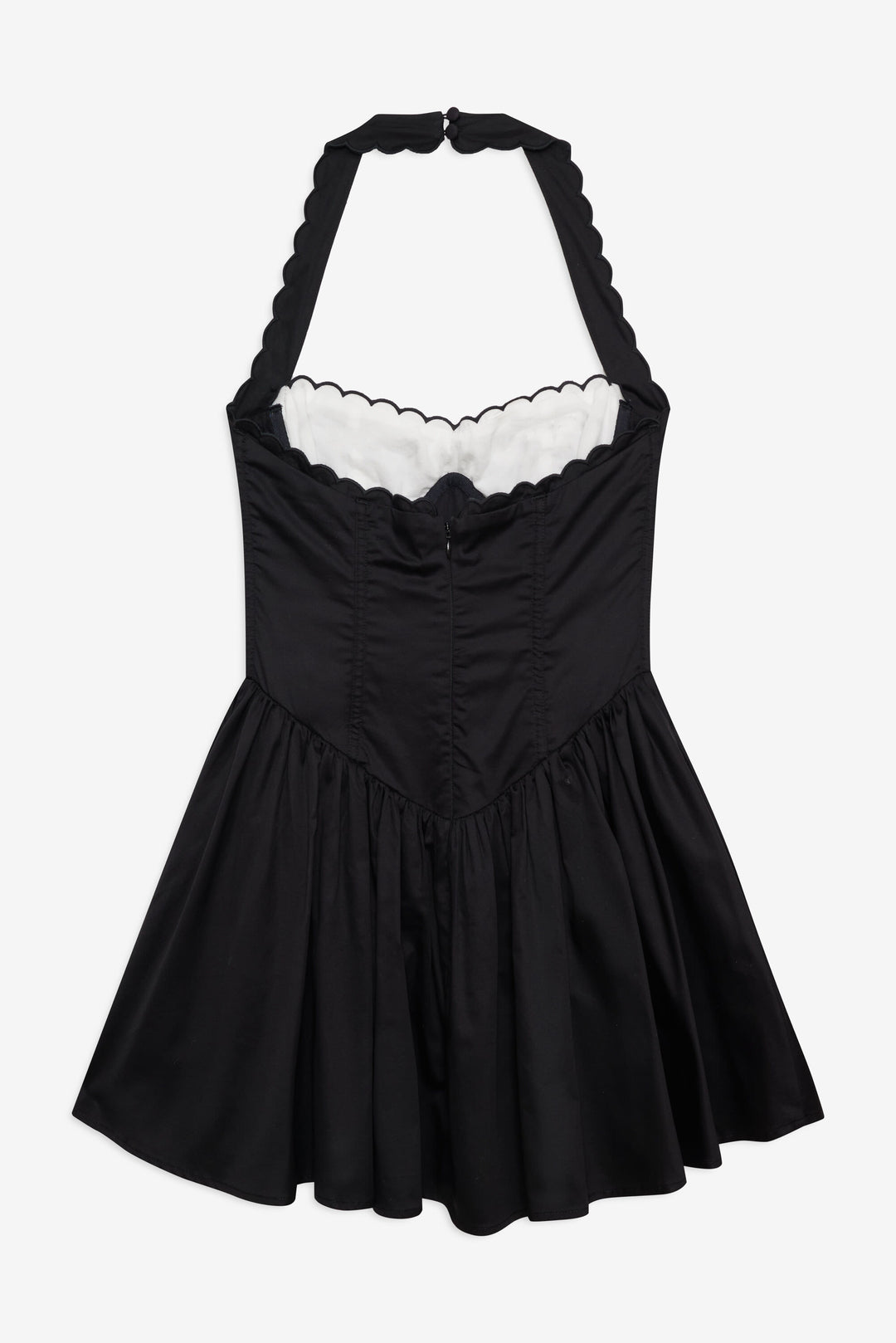 Women Tea Time Poplin Bustier Mini Dress - Black