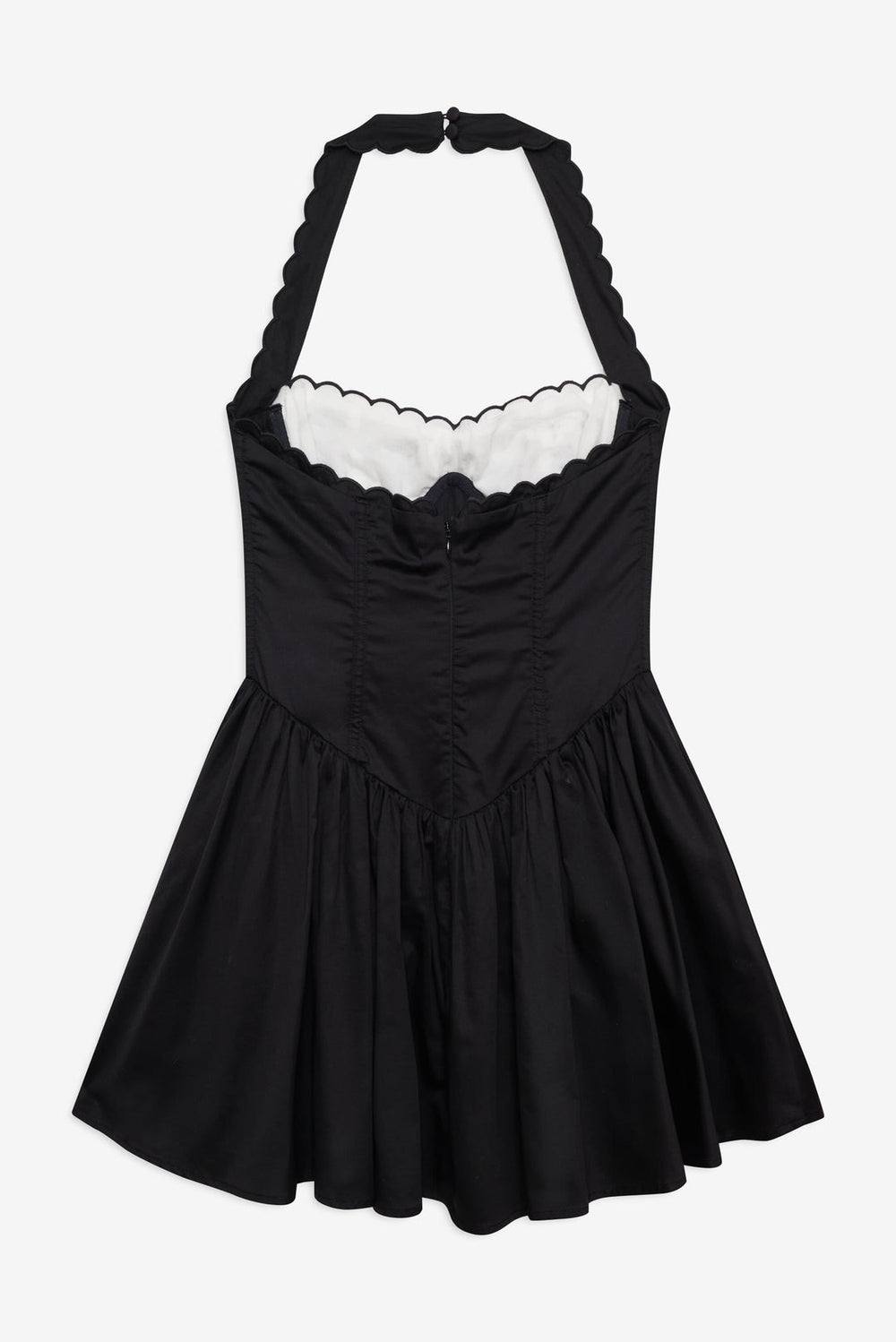 Women Tea Time Poplin Bustier Mini Dress - Black