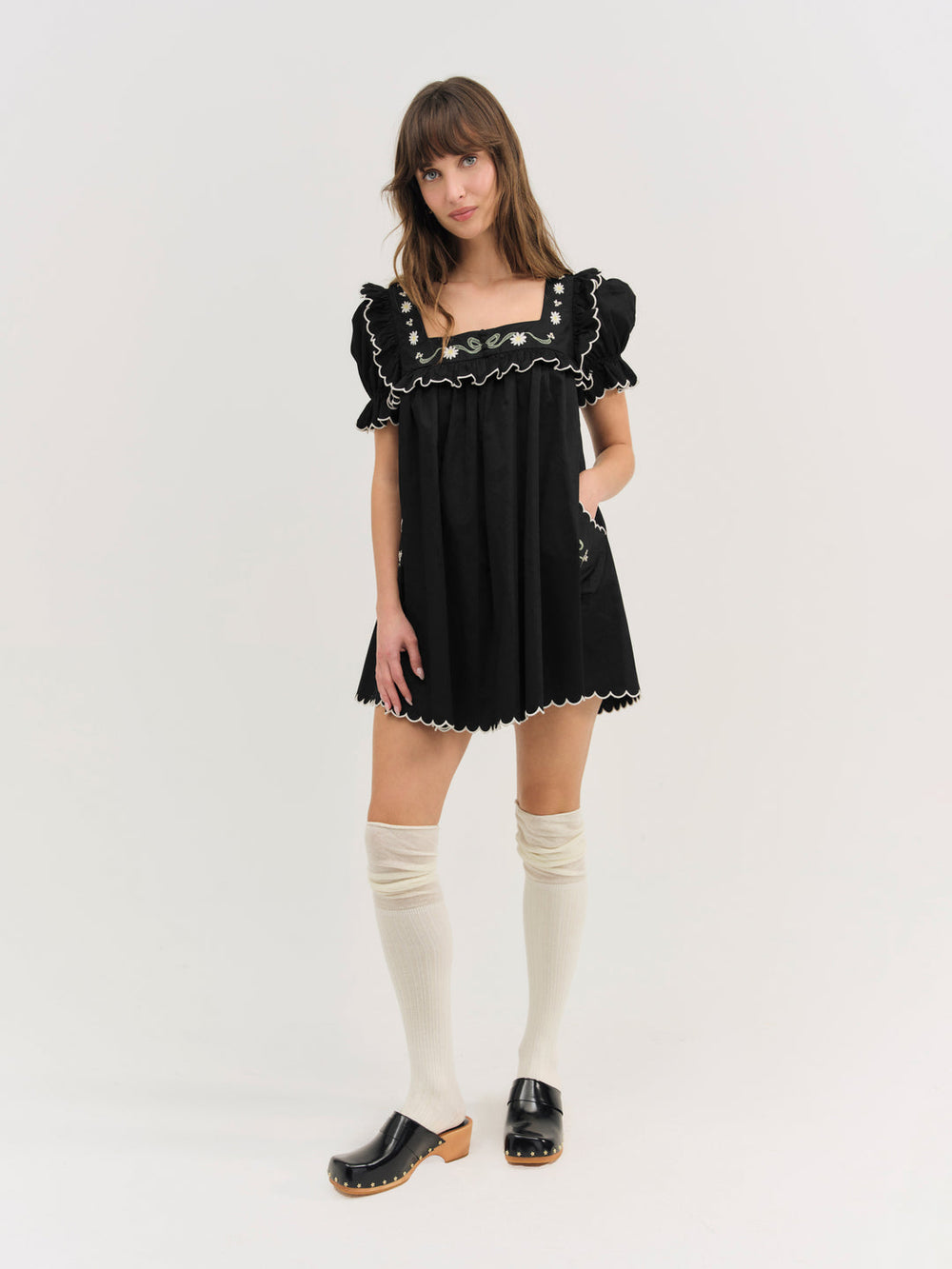 Women Tea Time Babydoll Dress - Black