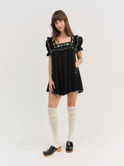 Women Tea Time Babydoll Dress - Black