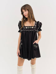 Women Tea Time Babydoll Dress - Black