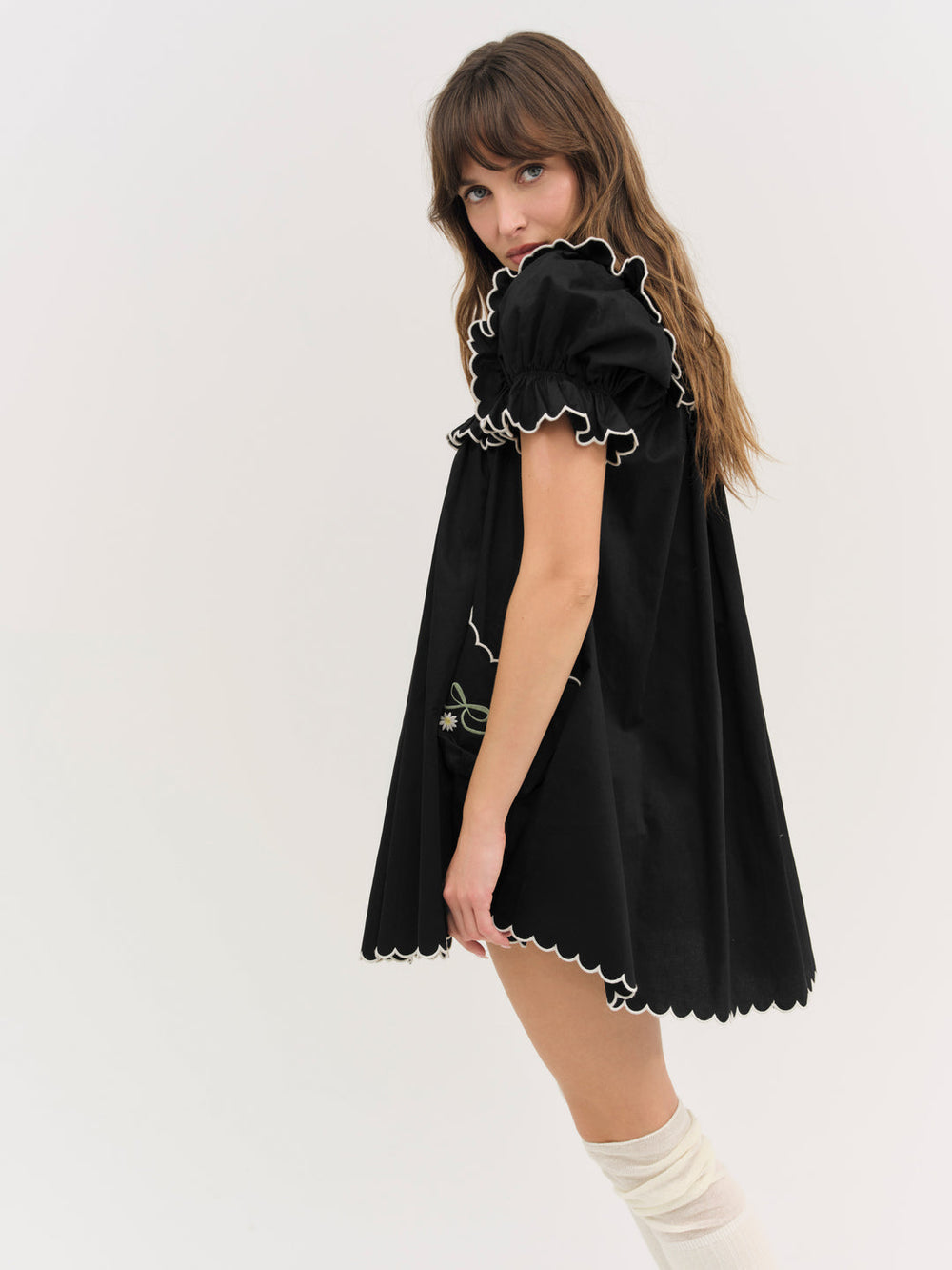 Women Tea Time Babydoll Dress - Black