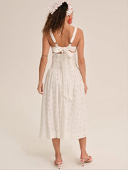 Women Dreamy Daisy Midi Dress - White