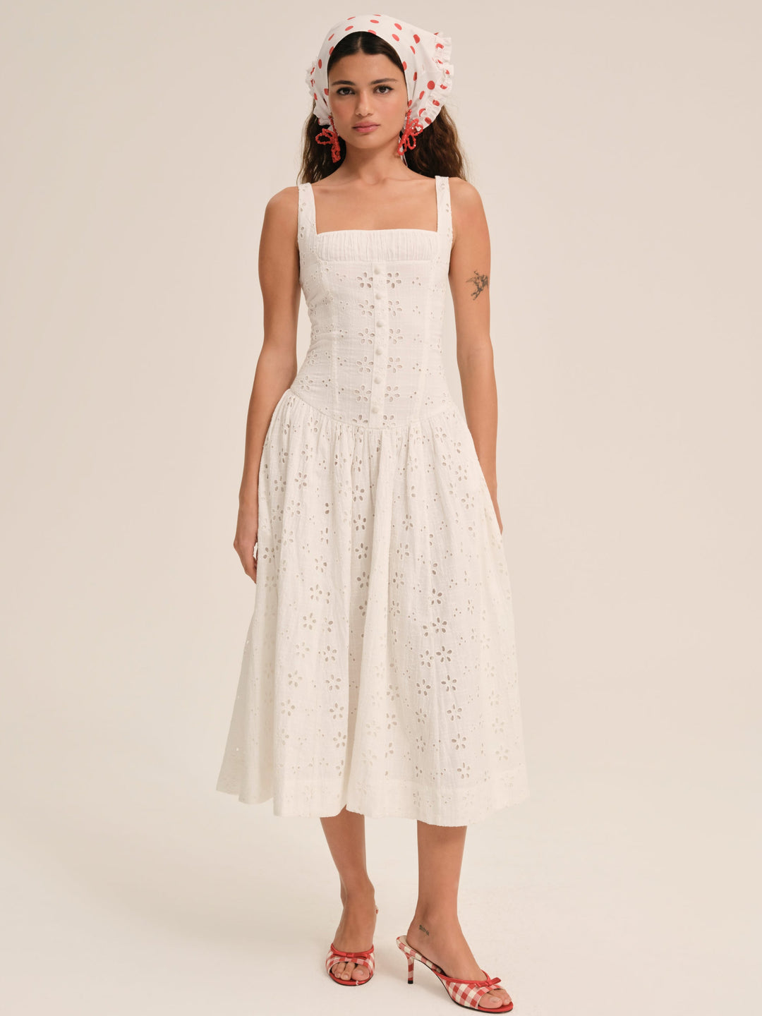 Women Dreamy Daisy Midi Dress - White