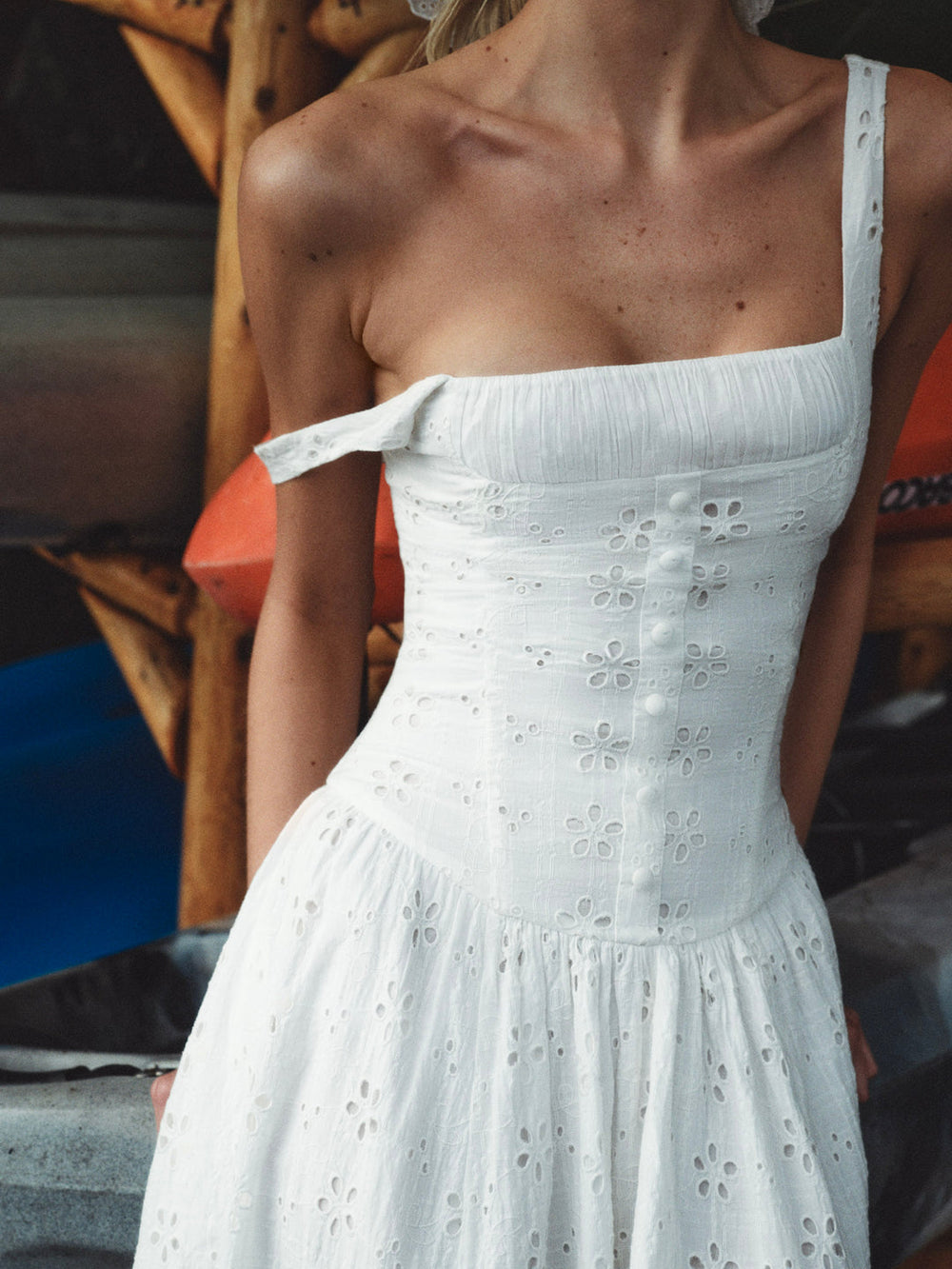 Women Dreamy Daisy Midi Dress - White