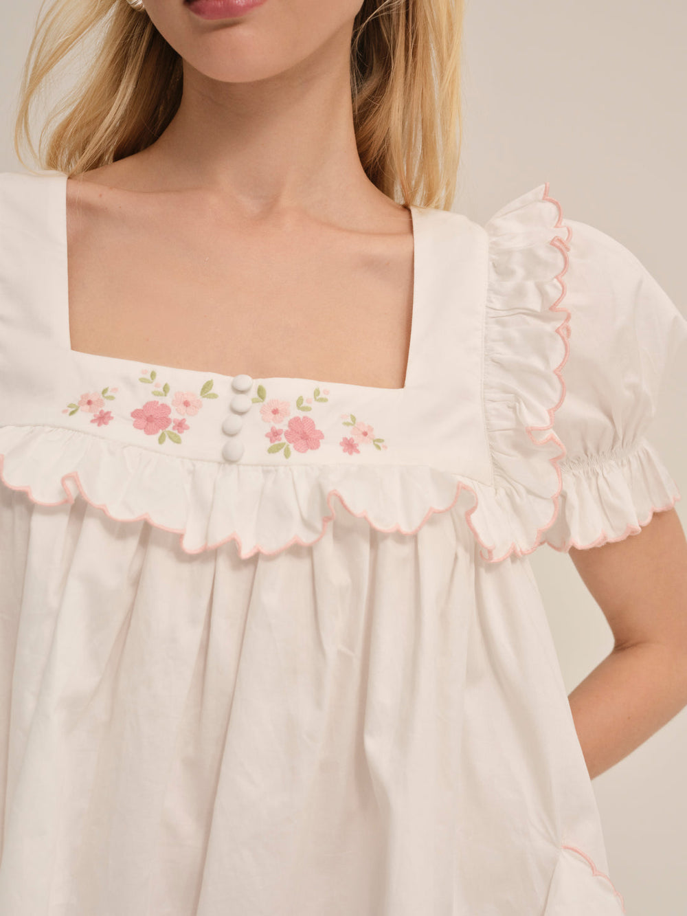 Women Tea Time Babydoll Dress - White