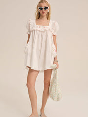 Women Tea Time Babydoll Dress - White