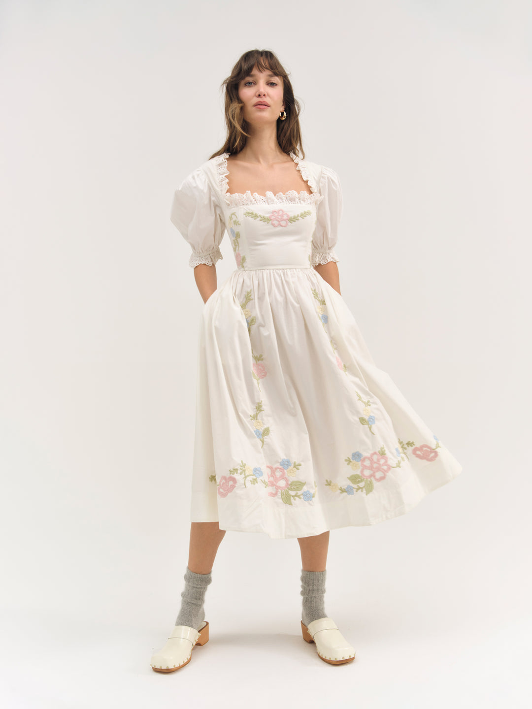Women Erin Midi Dress - Cream