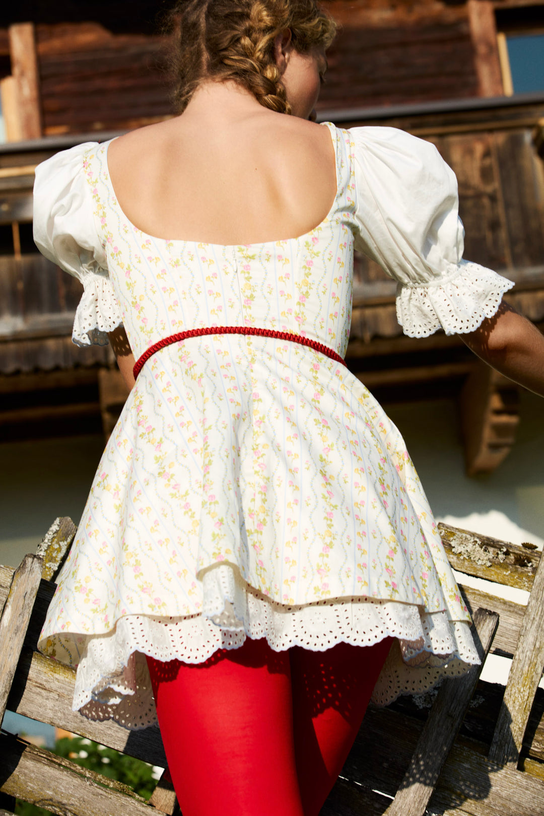 Women Brigitta Floral Short Sleeve Mini Dress - Ivory