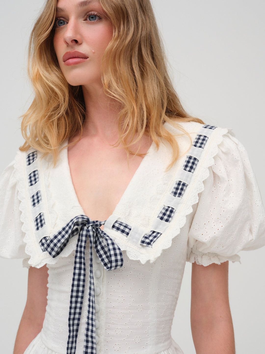 Women Ruby Ribbon Mini Dress - White