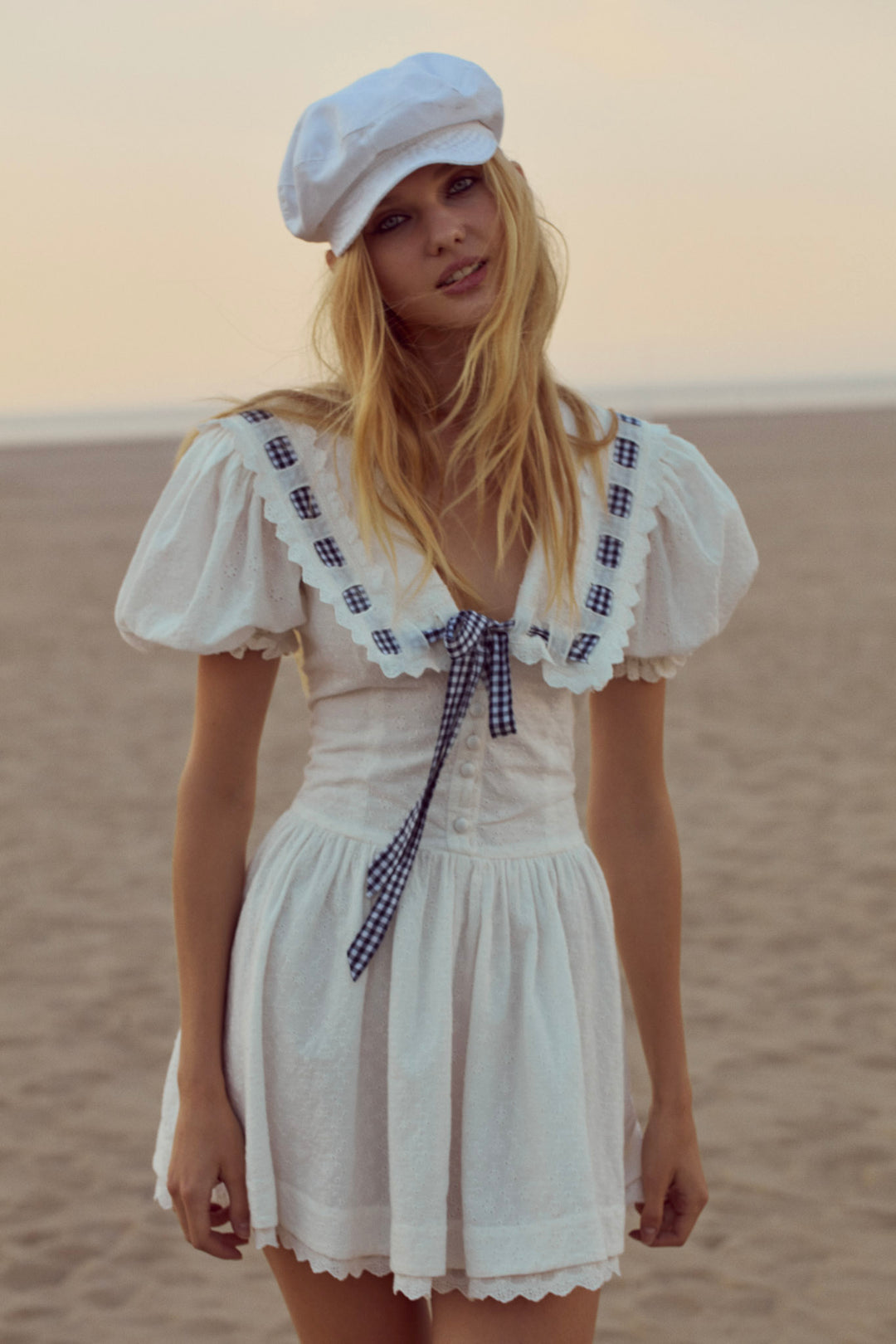 Women Ruby Ribbon Mini Dress - White