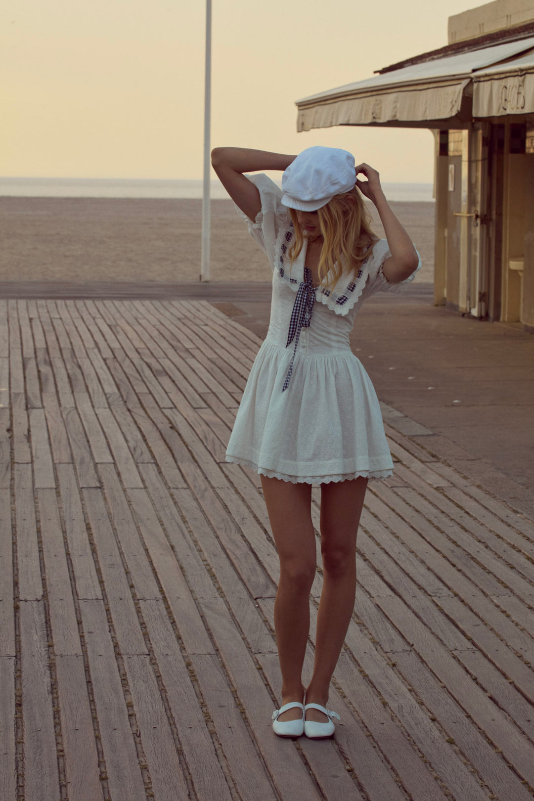 Women Ruby Ribbon Mini Dress - White