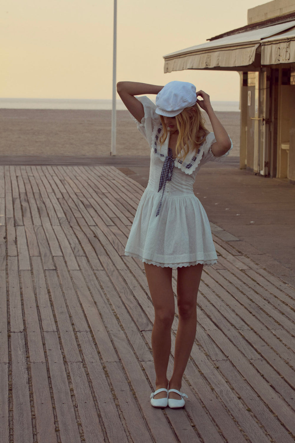 Women Ruby Ribbon Mini Dress - White