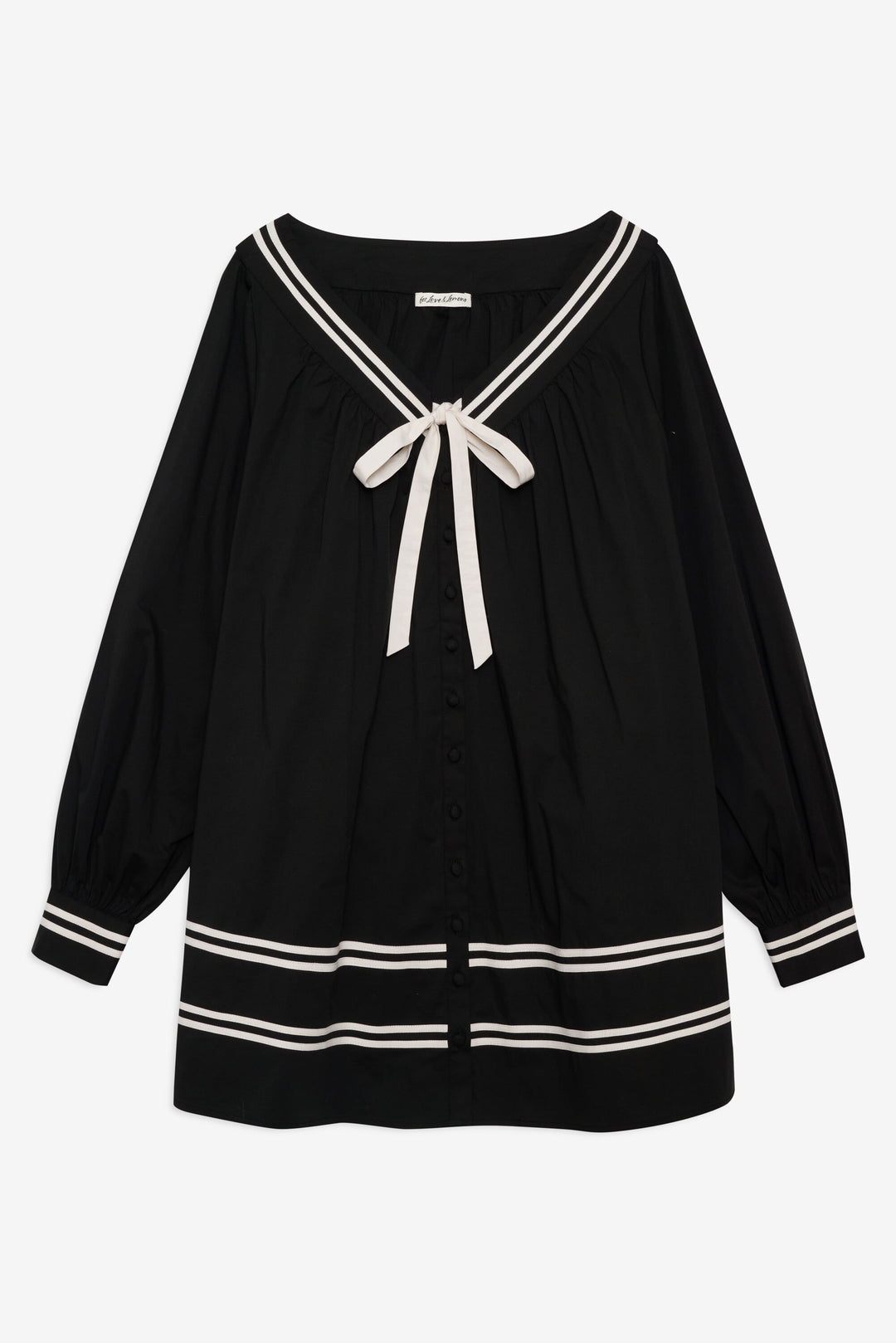 Women Helena Poplin Long Sleeve Mini Dress - Black
