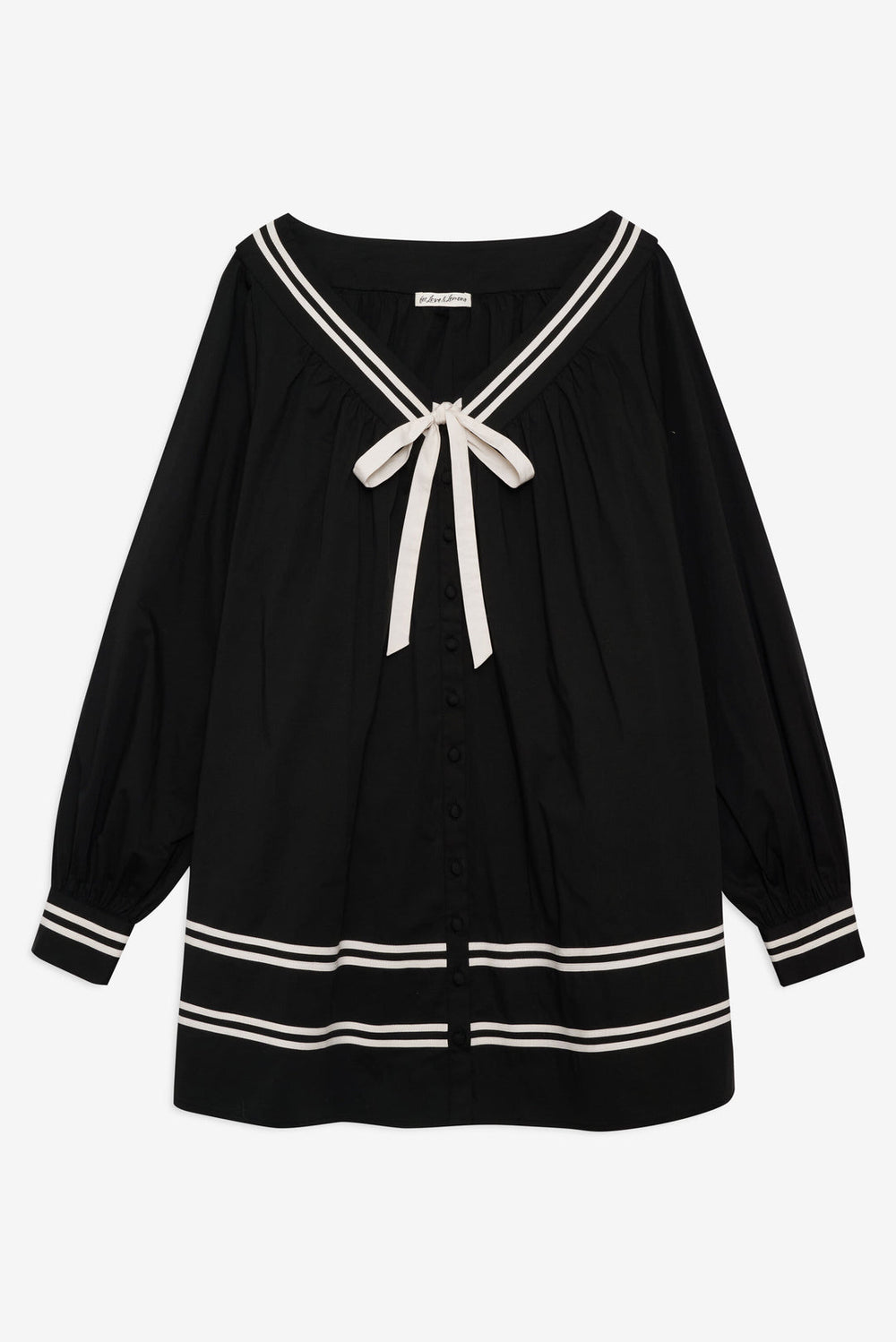 Women Helena Poplin Long Sleeve Mini Dress - Black