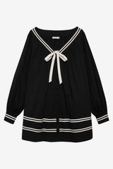 Women Helena Poplin Long Sleeve Mini Dress - Black