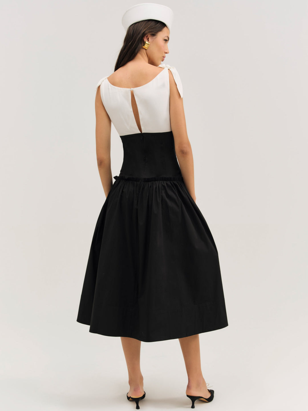 Women Helena Poplin Midi Dress - Black