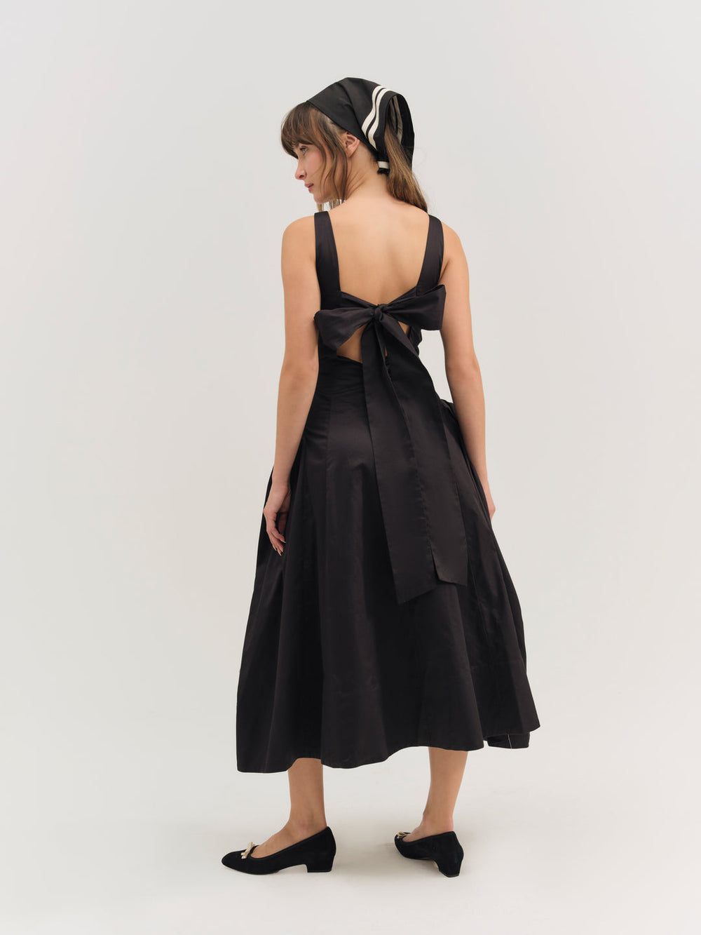 Women Evanie Structured Midi Dress - Black