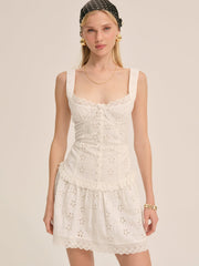 Women Dreamy Daisy Mini Dress - White