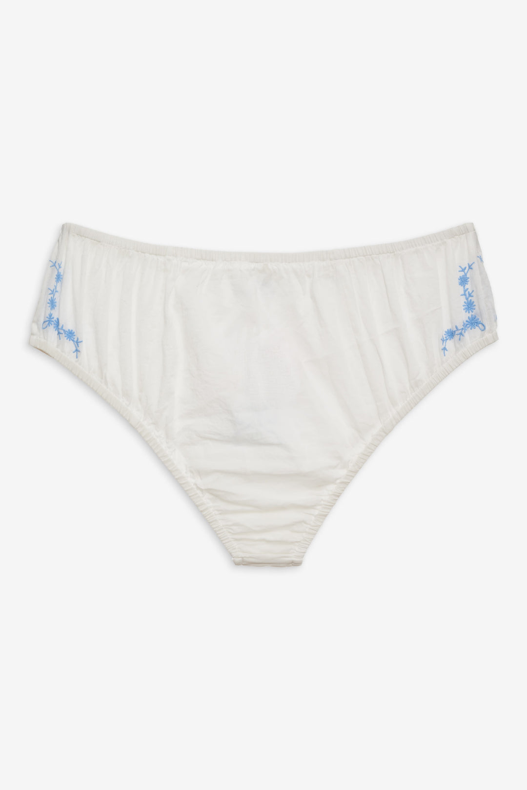 Women Forget Me Not Embroidery Bloomer Panty - White