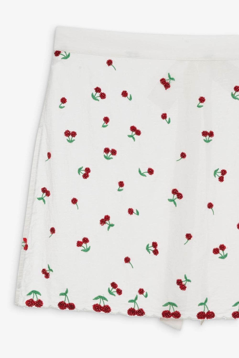Women Beaded Cherries Apron - Red