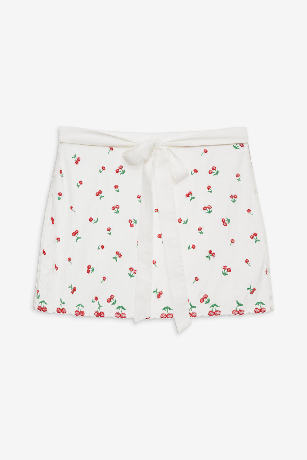 Women Beaded Cherries Apron - Red