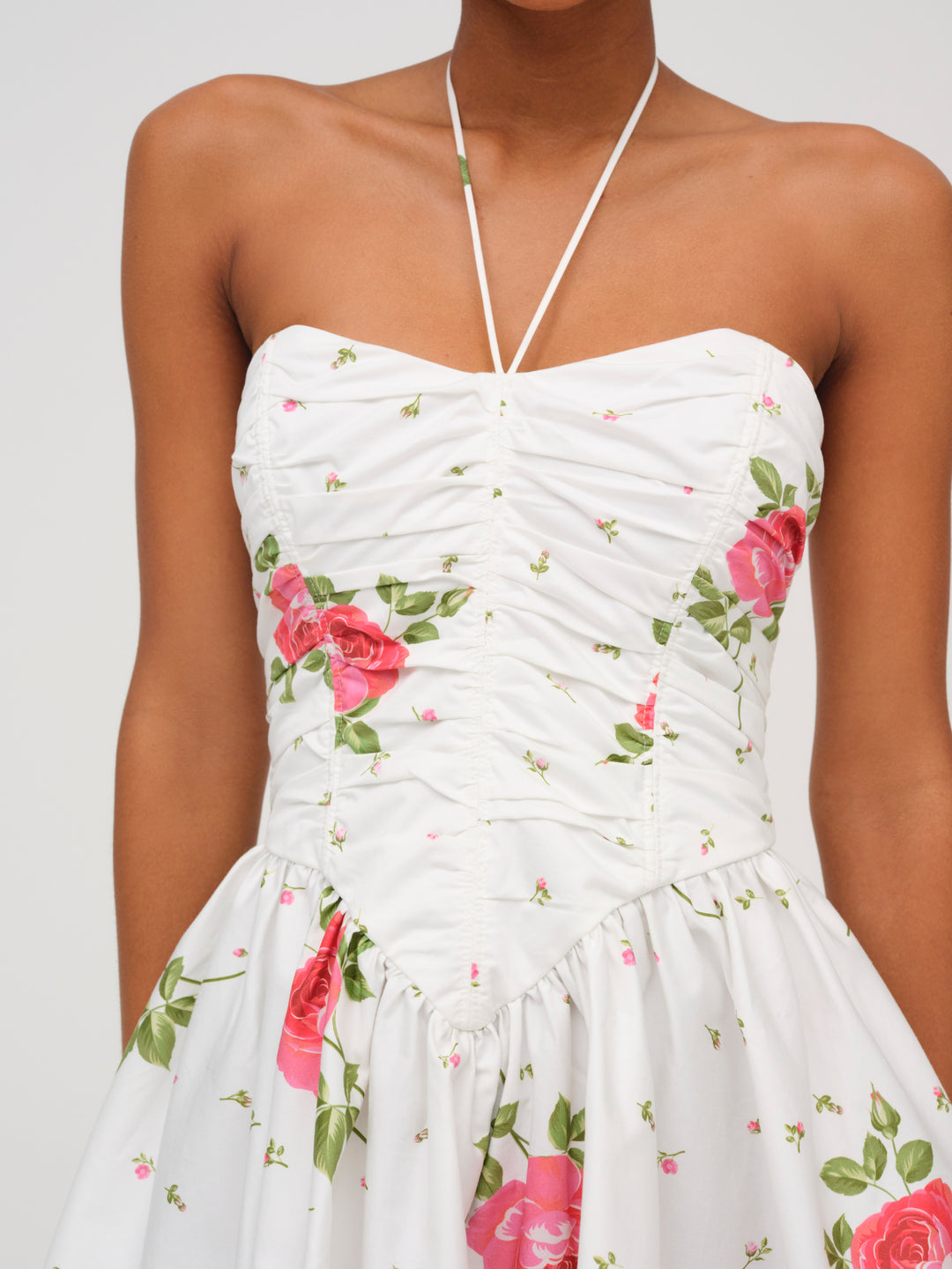 Women Rosebud Corset Mini Dress - White