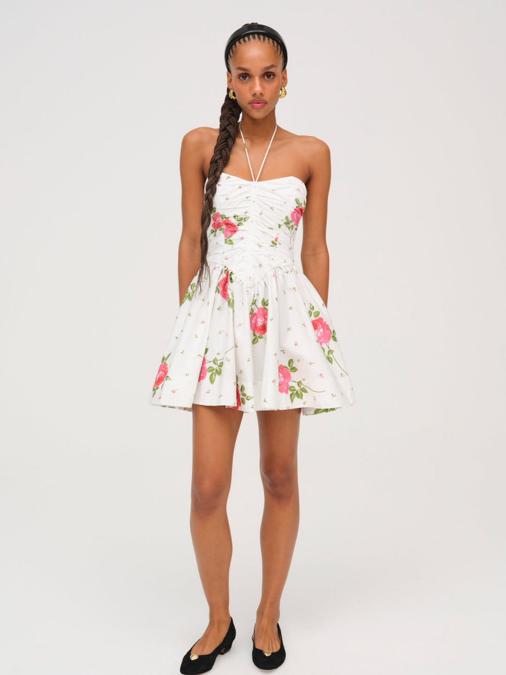Women Rosebud Corset Mini Dress - White