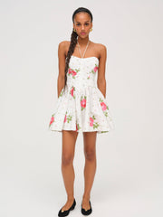 Women Rosebud Corset Mini Dress - White