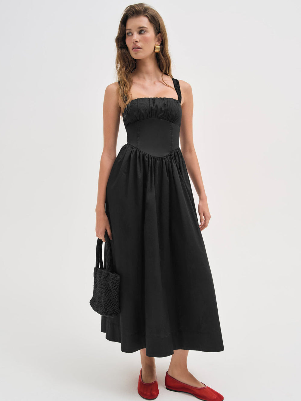 Women Etienne Midi Dress - Black