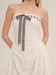 Women Rosie Ribbon Midi Dress - White