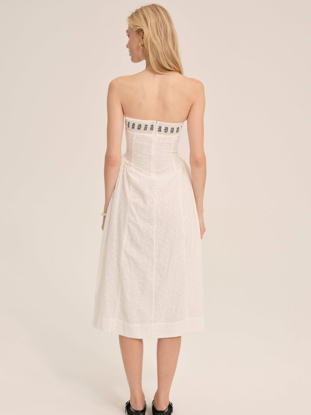 Women Rosie Ribbon Midi Dress - White