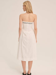 Women Rosie Ribbon Midi Dress - White