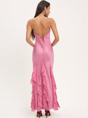 Women Elea Silk Maxi Dress - Rose