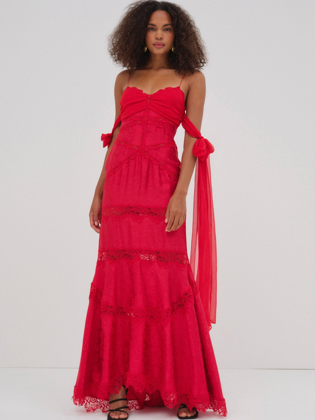 Women Rita Lace Gown - Red