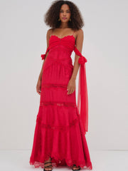 Women Rita Lace Gown - Red