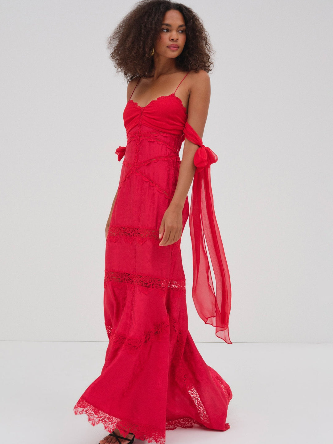 Women Rita Lace Gown - Red
