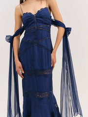 Women Rita Lace Gown - Navy