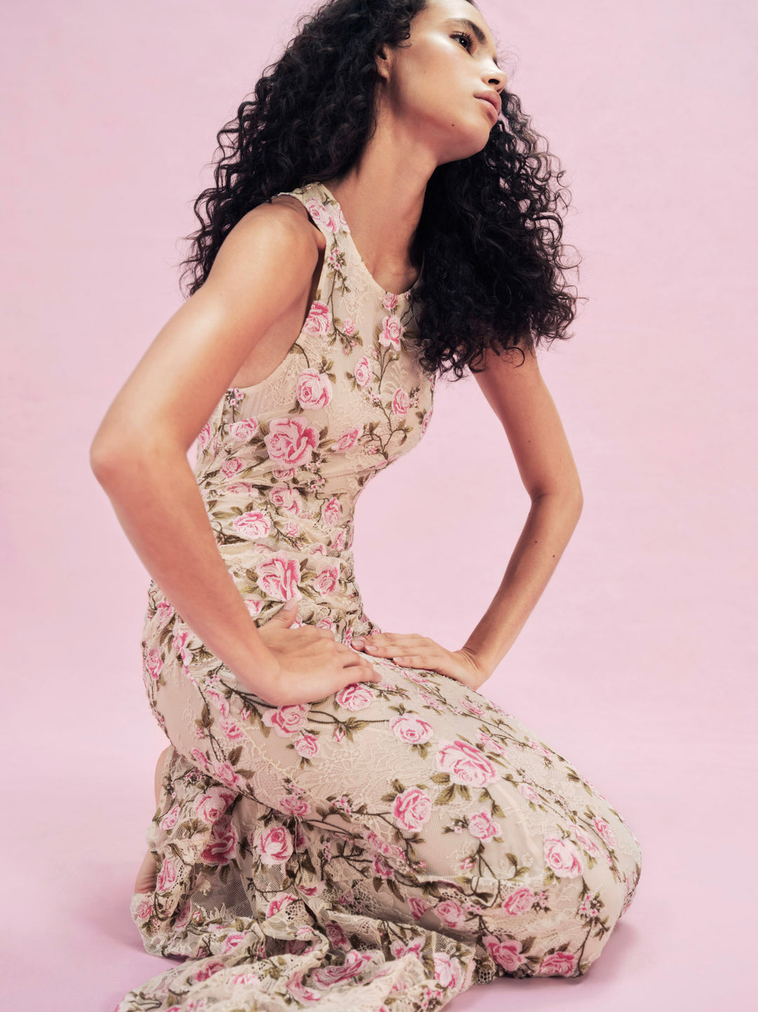 Women Esme Rose Embroidered Gown - Pink