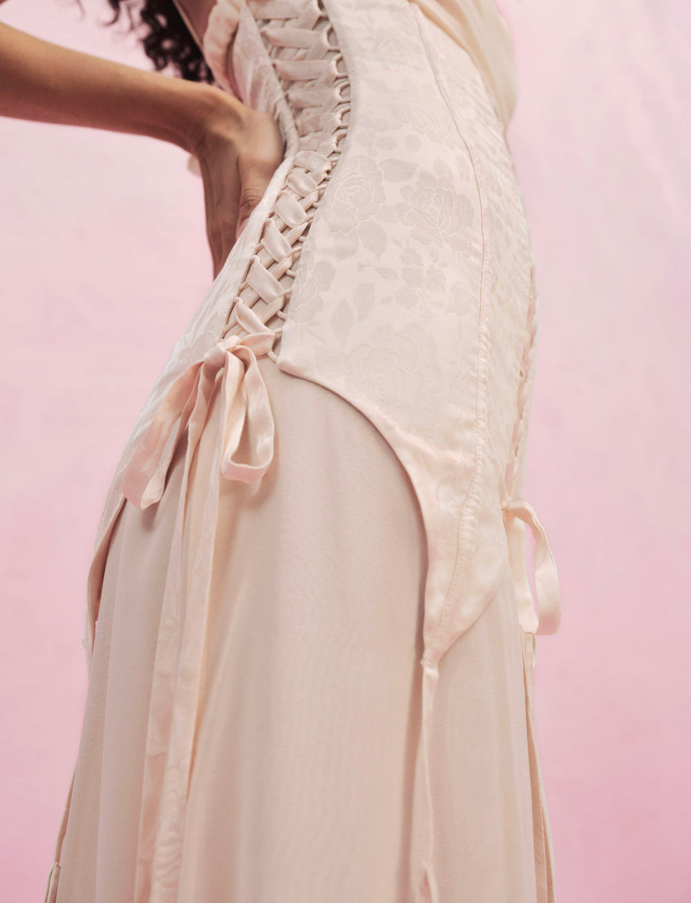 Women Violette Gown - Light Peach