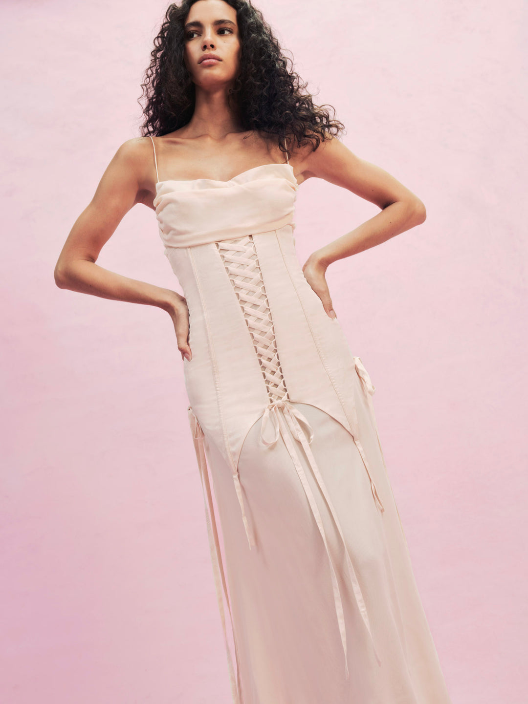 Women Violette Gown - Light Peach